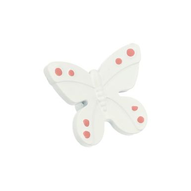 Uchwyt NURSERY H143-40A66 - biały motyl / 40 mm    Wymiary: - szerokość: 40 mm - wysokość: 22 mm   Materiał: tworzywo sztuczne   Kolor pokrycia:...