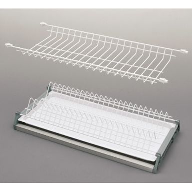 Ociekarka VARIANT 1 45 cm - biały / nowa wersja   Ociekarka 2-poziomowa VARIANT 1 w kolorze białym wraz z tackami stanowi część wyposażenia szafek...