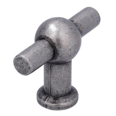 Gałka DRUCKGUSS 2011 - efekt cyny / 50 mm Wymiary:- szerokość: 50 mm- głębokość: 40 mm- wysokość: 20 mm Materiał: metal Kolor pokrycia: efekt...