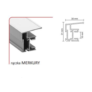 Rączka MERKURY 10/P (Profil) do drzwi przesuwnych wykonanych z płyty o grubości 10 mm lub szkła grubości 4 mm – linia PREMIUM 75      Profil MERKURY...