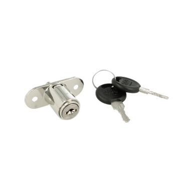Zamek wciskany w systemie 1 klucza Siso X-1003 do drzwi przesuwnych - niklowany / fi 19 mm    Zamek wciskany X1003 chrom w systemie jednego klucza. System...