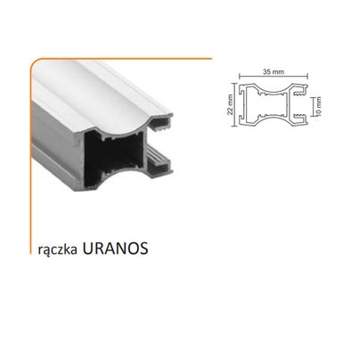 Rączka URANOS 10/M (Profil) do drzwi przesuwnych wykonanych z płyty o grubości 10 mm lub szkła grubości 4 mm – linia MEDIUM 56    Profil URANOS 10/M...