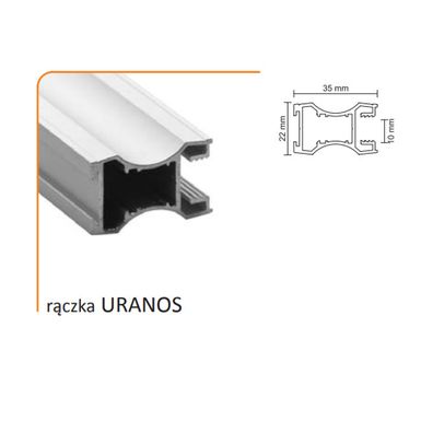 Rączka URANOS 10/M (Profil) do drzwi przesuwnych wykonanych z płyty o grubości 10 mm lub szkła grubości 4 mm ( przy użyciu uszczelki ).   Linia Medium...