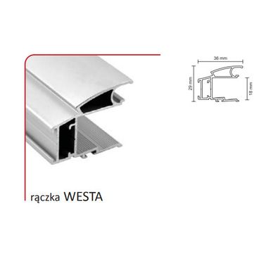 Rączka WESTA 18/P do drzwi przesuwnych wykonanych z płyty o grubości 18 mm, dł. 270 cm     Rączka WESTA występuje również do drzwi przesuwnych...