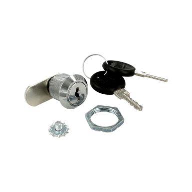 Zamek ryglowy Siso X-1816 z metalowymi kluczami    Gwarantowane 80 kombinacji klucza.   Rozmiar cylindra: fi 18 x 16 mm 