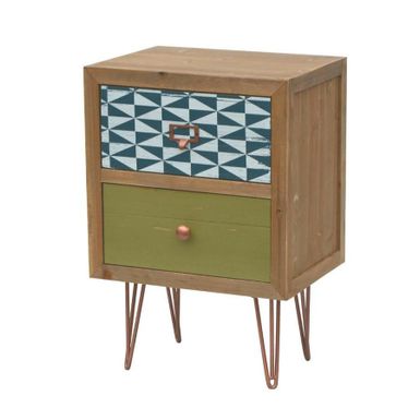 Kolekcja: Portofino   Wymiary: - szerokość: 40 cm - głębokość: 30 cm - wysokość: 59 cm Materiał: - drewno jodły - metalowe uchwyty i nogi Kolor: -...