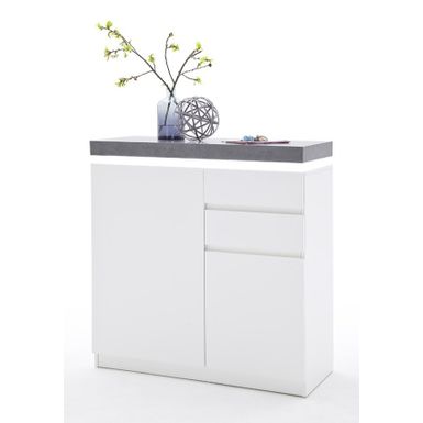 Wymiary: - szerokość: 91 cm- wysokość: 97 cm- głębokość: 38 cm   Specyfikacja: - biały mat - wieniec laminat optyka betonu - szafka została...