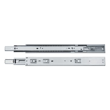 Prowadnice kulkowe Marcopol push-open / dł. 50 cm / wys. 45 mm / 45 kg / wysuw 100%      Komplet prowadnic kulkowych o długości 500 mm, wykonanych ze...