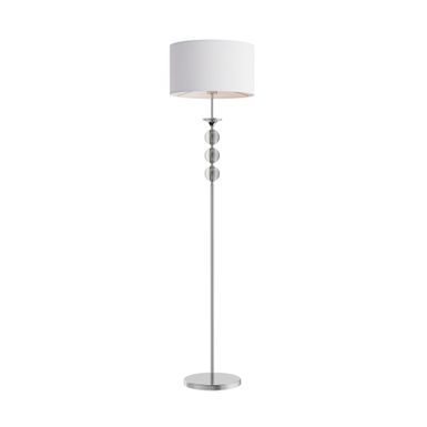 Lampa podłogowa REA II RLL93163-1W - biały/srebrny    Rea to seria lamp w ponadczasowym stylu. Tradycyjny wygląd połączono ze szklanym elementem...