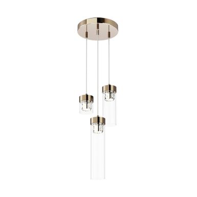 Lampa wisząca GEM P0389-03D-F7AC - złoty   Seria Gem wyróżnia się prostą formą i szklanymi kloszami o cylindrycznym kształcie. Różnorodność...