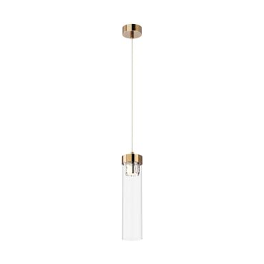 Lampa wisząca GEM P0389-01D-F7AC - złoty    Seria Gem wyróżnia się prostą formą i szklanymi kloszami o cylindrycznym kształcie. Różnorodność...