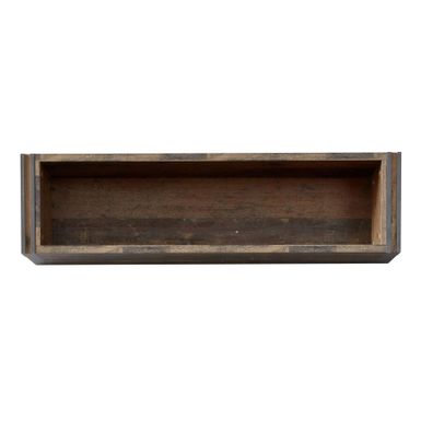 Wymiary: - szerokość 113 cm - głębokość 23 cm - wysokość 29 cm   Materiał: - laminat drewno postarzane - aplikacje laminat szary matera   Pakowanie:...