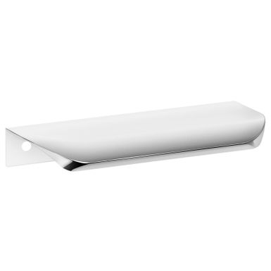 Uchwyt listwowy UA02 - chrom połysk / rozstaw 128 mm    Wymiary: - długość całkowita: 148 mm - rozstaw otworów: 128 mm   Materiał: aluminium   Kolor...