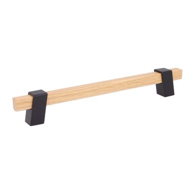 Uchwyt Z324 - drewno, czarny metal / rozstaw 192 mm   Wymiary: - długość: 246 mm - rozstaw otworów: 192 mm   Materiał:  - drewno  - metal   Kolor...