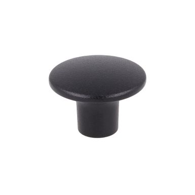 Gałka 2022 - czarny lakier struktura / fi 32 mm   Wymiary: - szerokość gałki: fi 32 mm - wysokość: 24 mm   Materiał: metal   Kolor pokrycia: czarny...