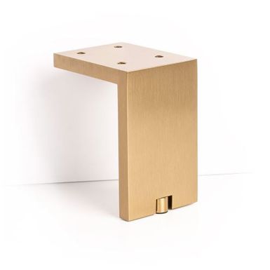 Nóżka meblowa FONDA - mosiądz ciemny szczotkowany / wys. 10 cm     Wymiary: - wysokość: 100 mm - szerokość: 60 mm - długość podstawy nóżki: 80 mm...