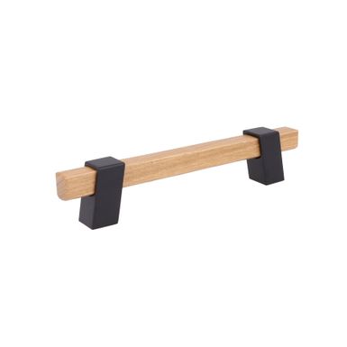 Uchwyt Z324 - drewno, czarny metal / rozstaw 128 mm   Wymiary: - długość: 182 mm - rozstaw otworów: 128 mm   Materiał:  - drewno  - metal   Kolor...