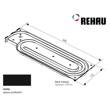 Ślimak 4-biegowy TOP, FRAME   Wymiary: - szerokość: 340 mm - głębokość: 110 mm - wysokość: 11 mm Materiał: tworzywo sztuczne     Uwaga! Dobór...