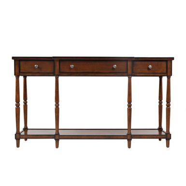 Oryginalna i stylowa konsola z szufladami i półką AVOLA ANTIQUE MAHOGANY 3S to ponadczasowy mebel, który zachwyci swoją prostotą i ciepłymi, mahoniowymi...