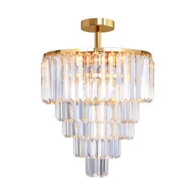 Lampa sufitowa AMEDEO FC17106/6+3+1-GOLD+CL - złoty   Amedeo to kolekcja lamp zdecydowanie warta uwagi. Szklane kryształy, ułożone kaskadowo, kuszą...