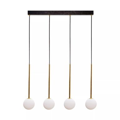 Lampa wisząca ALI 5640 - biały/złoty    Kolekcja lamp Ali charakteryzuje się kulistymi kloszami, dopełnionymi metalowymi elementami. Mleczne szkło...