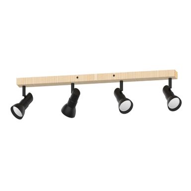 Lampa sufitowa TRIEST JP01A-SP-04AS-BWD.373 - czarny mat/drewno   Seria lamp Action to nielimitowana oferta specjalna, którą cechują funkcjonalność,...