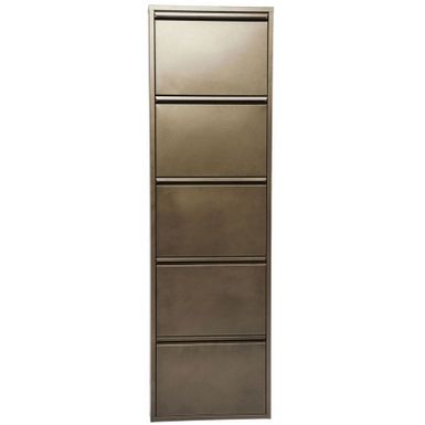 Wymiary: - szerokość: 50 cm - głębokość: 14 cm - wysokość: 170 cm   Waga: 11 kg   Materiał: stal malowana proszkowo   Kolor: brązowy Przegródki...