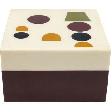 Wymiary: - szerokość: 13 cm - głębokość: 13 cm - wysokość: 7,5 cm   Waga: 0,48 kg   Materiał: - płyta MDF - polirezyna   Kolor: multikolor  ...