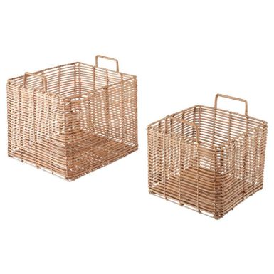 Kolor: kolor drewniany Materiał: rattan Styl: boho Styl: vintage Eko: tak Wysokość (cm): 30 Głębokość (cm): 31 Szerokość (cm): 31...