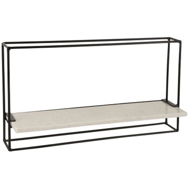 Wymiary: - szerokość: 65 cm - głębokość: 15,5 cm - wysokość: 35 cm   Materiał:  - marmur - metal   Kolor: czarny / biały   Waga: 5,6 kg  ...