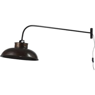 Kolor: czarny Materiał: metal Styl: industrialny Styl: vintage Żarówka w zestawie: nie Typ kinkietu: na wysięgniku Typ kinkietu: regulowany Typ kinkietu: z...