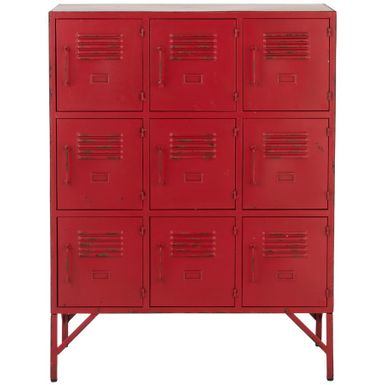 Wymiary: - szerokość: 86 cm - głębokość: 42 cm - wysokość: 113 cm   Materiał: metal   Kolor: czerwony   Waga: 26,12 kg  