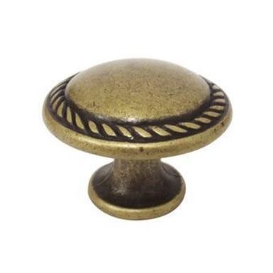 Gałka 24223 - stary mosiądz / fi 30 mm   Wymiary: - średnica: 30 mm - wysokość: 22 mm    Materiał: metal (stop cynku i aluminium)   Kolor pokrycia:...