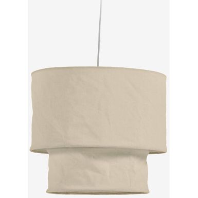 Wymiary: - średnica: 40 cm - wysokość: 34 cm Materiał:  len Kolor: beżowy Waga: 0,5 kg Nie zawiera żarówek, oprawek ani kabli. Karta produktu dotyczy...