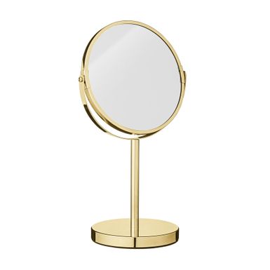 Dwustronne — jedno z 2-krotnym powiększeniem. Wymiary: - szerokość: 20 cm - wysokość: 35 cm - powierzchnia lustra: 20 cm   Materiał: - metal - szkło
