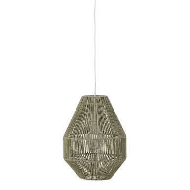 Lampa wisząca pleciona SACCO - zielony Wymiary: - średnica: 30 cm - wysokość: 40 cm - długość przewodu: 250 cm Materiał: - papier - żelazo - przewód:...