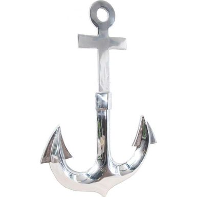 Dekoracja ścienna ANCHOR 90 - srebrny   Wymiary: - szerokość: 60 cm - głębokość: 4 cm - wysokość: 90 cm   Materiał: aluminium   Kolor: srebrny