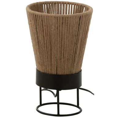 Wymiary: - średnica: 18 cm - wysokość: 28 cm - długość kabla: 150 cm   Materiał: - juta - metal   Rodzaj gwintu: E14   Waga: 0,76 kg