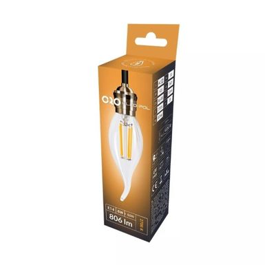 Żarówka ORO CLARO FLAMI 03065 - transparentny / E14 / 6 W / 806 lm / barwa ciepła    Żarówka ORO-E14-C35-FL-CLARO-FLAMI-6W-WW / ORO 03065   Wymiary: -...