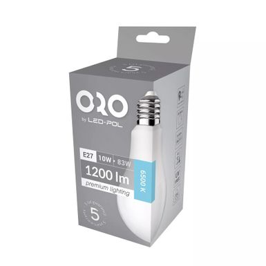 Żarówka ORO PREMIUM 04119 - biały / E27 / 10 W / 1200 lm / barwa zimna     Żarówka ORO-PREMIUM-E27-A60-10W-XP-CW / ORO 04119   Wymiary: - średnica: 6...