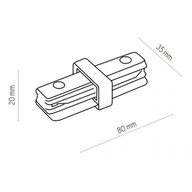 Łącznik prosty 2050 - czarny    Wymiary: - szerokość: 8 cm - głębokość: 3,5 cm - wysokość: 2 cm   Materiał:  - metal - tworzywo sztuczne  ...