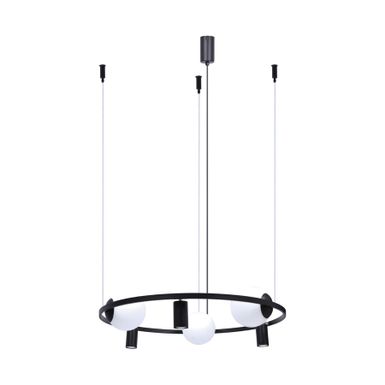 Lampa wisząca ORBIT 3+3 5006 - czarny/biały    Wymiary: - szerokość: 78 cm - wysokość: 120 cm   Materiał:  - metal - szkło   Kolor: czarny/biały...