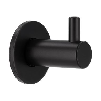 Wieszak ścienny 2598 - czarny mat    Wymiary: - szerokość: 28 mm - wysokość: 30 mm - głębokość: 30 mm   Materiał: stal    Kolor: czarny mat