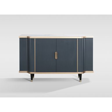 Wymiary: - szerokość: 150 cm - głębokość: 40 cm - wysokość: 92 cm   Materiał: - MDF - marmur - drewno bukowe   Kolor: grafitowy / złoty / biały...