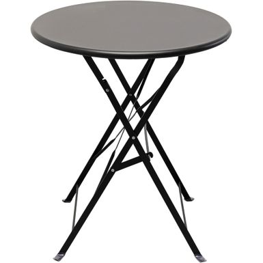 Wymiary: - średnica: 60 cm - wysokość: 70 cm   Waga: 3,2 kg   Materiał: aluminium malowane proszkowo   Kolor: czarny   Dodatkowe informacje: stół...