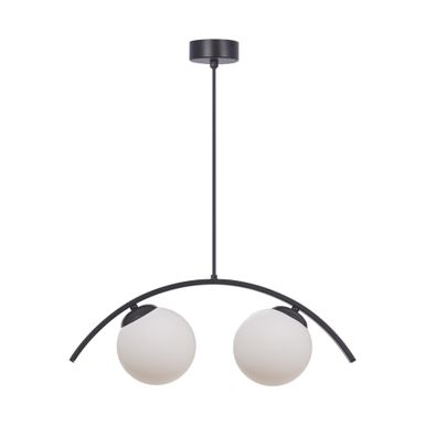 Lampa wisząca WAVE 2 5013 - czarny/biały    Wymiary: - szerokość: 50 cm - głębokość: 14 cm - wysokość: 95 cm   Materiał: - metal - szkło  ...