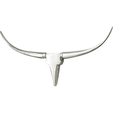 Dekoracja ścienna BULL 75 - srebrny   Wymiary:- szerokość: 75 cm - głębokość: 5 cm - wysokość: 35 cm   Materiał: aluminium   Kolor: srebrny