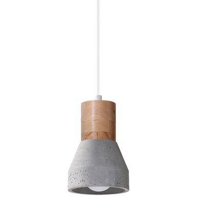Materiał: beton Styl: industrialny Kolor: kolor drewniany Materiał: drewno Styl: minimalistyczny Żarówka w zestawie: nie Kolor klosza: kolor drewniany...