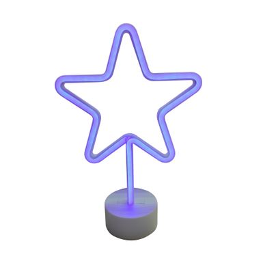 Neon stojący STAR FM-NB20 - niebieski     Wymiary: - szerokość: 20 cm - głębokość: 8,5 cm - wysokość: 29,5 cm   Materiał: tworzywo sztuczne  ...