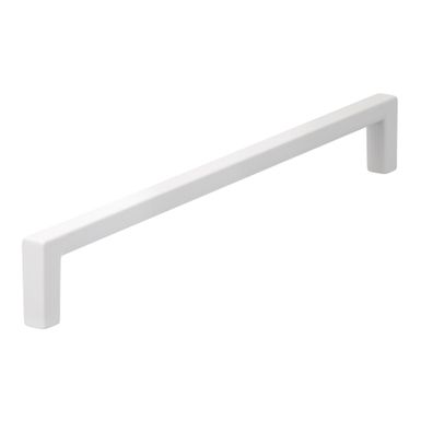 Uchwyt 2108 - biały mat / rozstaw 192 mm  Wymiary:- szerokość: 200 mm - wysokość: 8 mm - głębokość: 28 mm  Materiał: metal Kolor: biały mat Uchwyt...